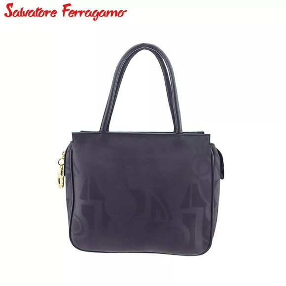 Salvatore Ferragamo Handbag Nylon x Leather Authentic Used